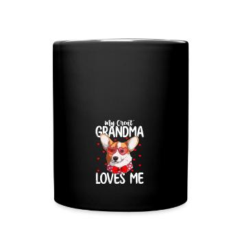 Ma grand-mère m’aime gorgi dog fête des mères - Mug uni - noir - Devant
