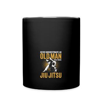 Ne sous-estimez jamais un vieil homme qui entraîne le Jiu - Mug uni - noir - Devant