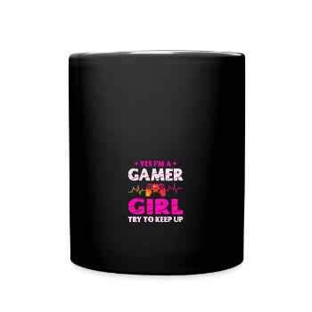 Oui je suis une fille de jeu drôle vidéo Gamer Girls - Mug uni - noir - Devant
