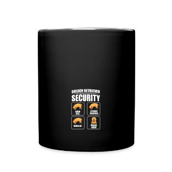 Golden Retriever Security Funny Dog Golden - Full Colour Mug - black - Front