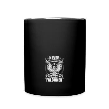 Never underestimate an old man who is a falconer - Full Colour Mug - black - Front