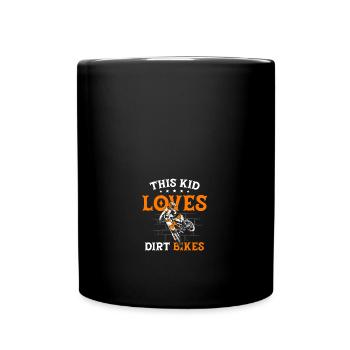 Drôle ce gamin aime les motos hors route Motocross Dirt - Mug uni - noir - Devant
