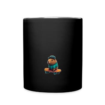 Capybara Skater: Grind, Ollie, and Rep your love - Tasse einfarbig - Schwarz - Vorne
