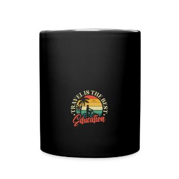 Travel is the best education hiker camping - Full Colour Mug - black - Front