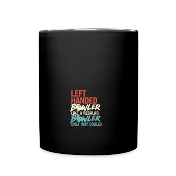 Gaucher comme un joueur de quilles régulier drôle - Mug uni - noir - Devant