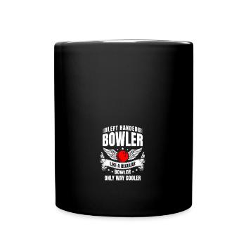 Gaucher comme un joueur de quilles régulier drôle - Mug uni - noir - Devant