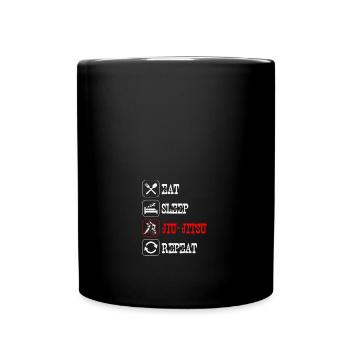 Manger Dormir Jiu Jitsu Répéter Jiu Jitsu Drôle BJJ - Mug uni - noir - Devant