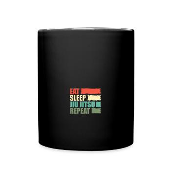 Manger Dormir Jiu Jitsu Répéter Jiu Jitsu Drôle BJJ - Mug uni - noir - Devant