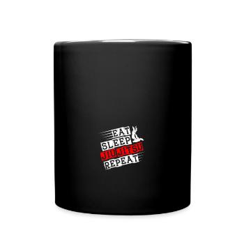 Manger Dormir Jiu Jitsu Répéter Jiu Jitsu Drôle BJJ - Mug uni - noir - Devant