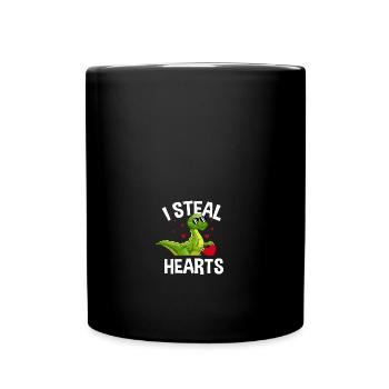 I Steal Hearts Dinosaur Valentines Day For Baby - Tasse einfarbig - Schwarz - Vorne