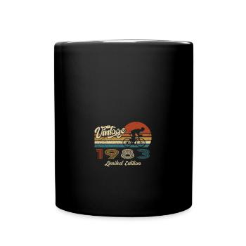 40 Birthday 1983 Vintage Retro Bicycle Cyclist - Full Colour Mug - black - Front