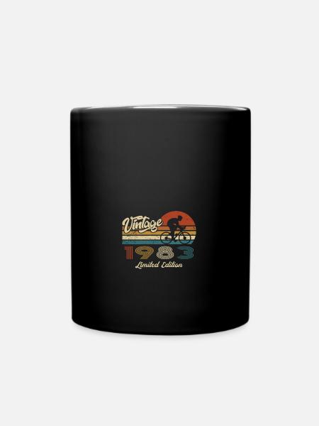 40 Birthday 1983 Vintage Retro Bicycle Cyclist - Full Colour Mug - black