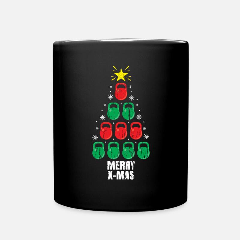 Funny Kettlebells Tree Holiday Workout zu Weihnachten - Tasse einfarbig - Schwarz