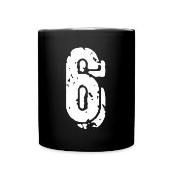 Maillot numéro 6 - Mug uni - noir - Devant