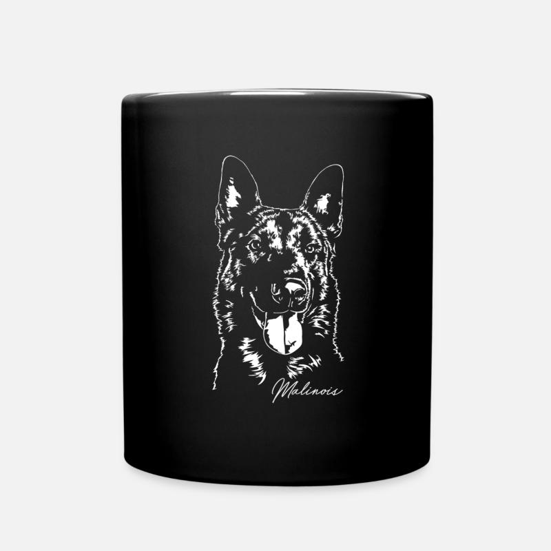 PORTRAIT DE CHIEN MALINOIS Chien Chien Wilsigns - Mug uni - noir