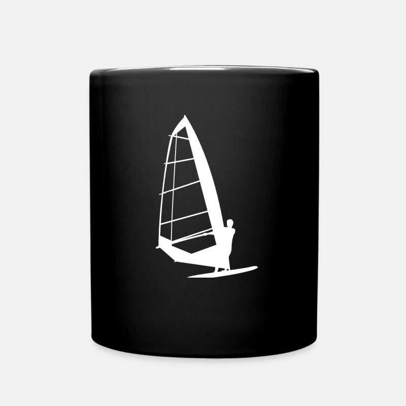 Planche à voile Planche à voile Vagues Eau de vent - Mug uni - noir