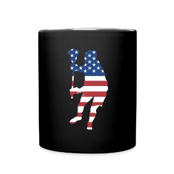 Sport Us Flag Lacrosse - Full Colour Mug - black - Front