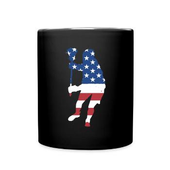 Sport Us Flag Field Lacrosse - Full Colour Mug - black - Front