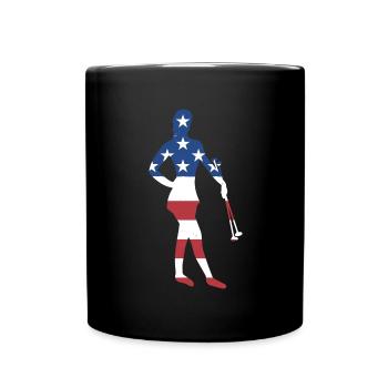 Baton Twirler Us Flag Baton Twirling - Full Colour Mug - black - Front