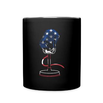 Singer Us Flag Karaoke - Tasse einfarbig - Schwarz - Vorne