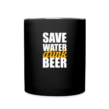 Save water drink beer - Full Colour Mug - black - Front