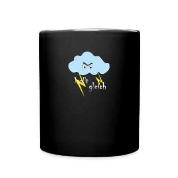 die lustige Gewitter Wolke - Tasse einfarbig - Schwarz - Vorne