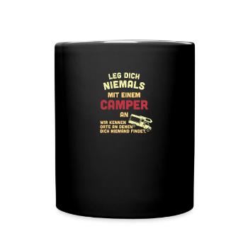 camper - Tasse einfarbig - Schwarz - Vorne