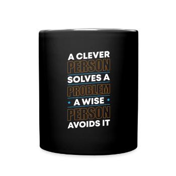 Problème La solution Devise - Mug uni - noir - Devant