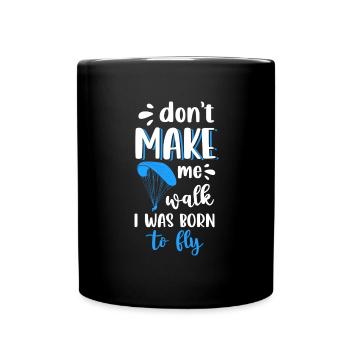 Fallschirm Hängegleiter - Tasse einfarbig - Schwarz - Vorne