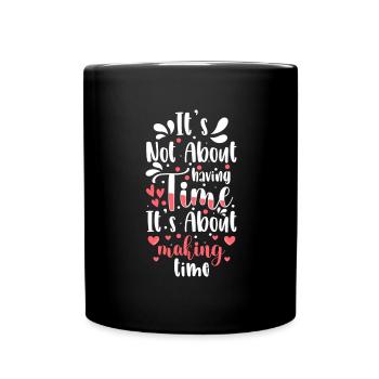 Uhr Zeichen Modern - Tasse einfarbig - Schwarz - Vorne
