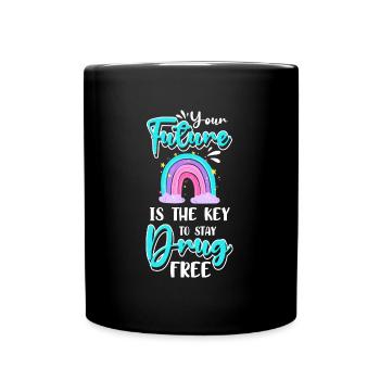 Drogenfrei Clean Straight Edge Tabak - Tasse einfarbig - Schwarz - Vorne