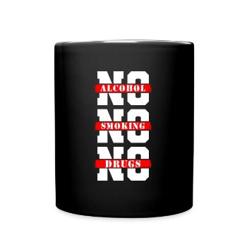 Drogenfrei Süchtig Straight Edge Tabak - Tasse einfarbig - Schwarz - Vorne