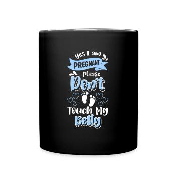 Baby bump mom baby sayings - Full Colour Mug - black - Front