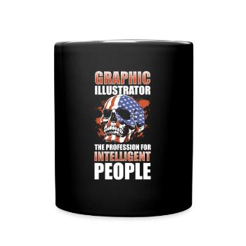 Illustrateur Dessinateur Graphiste Artiste - Mug uni - noir - Devant