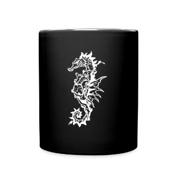 Seahorse heart and barb - Full Colour Mug - black - Front
