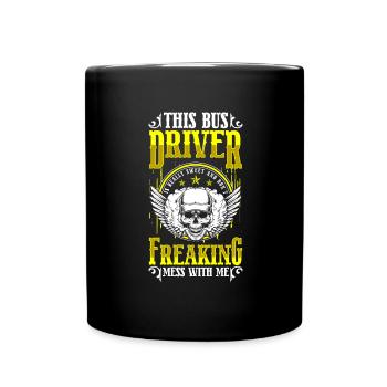Transport professionnel en bus - Mug uni - noir - Devant