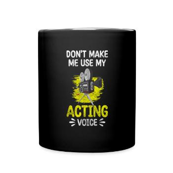 Bühne Maske Kino - Tasse einfarbig - Schwarz - Vorne