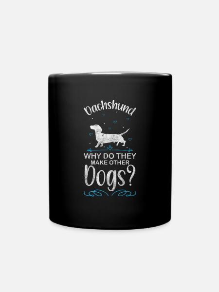 Dackel Hunde Jäger Jagdhund - Tasse einfarbig - Schwarz