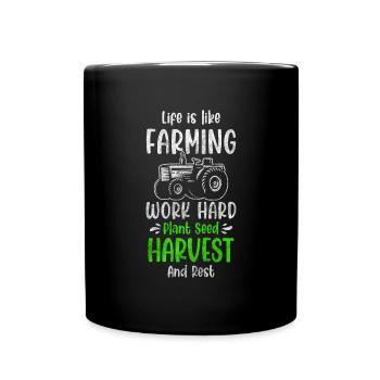 Farmer, Field Worker, Tractor, Farmer - Full Colour Mug - black - Front