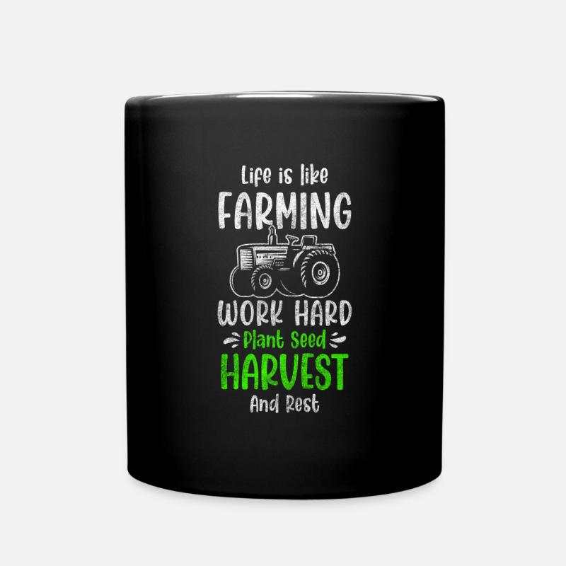 Landwirt Feldarbeiter Trecker Farmer - Tasse einfarbig - Schwarz