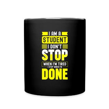 Universität Uni Nerd - Tasse einfarbig - Schwarz - Vorne