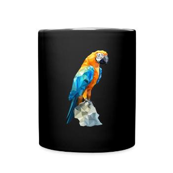 Blau-Gold Ara - Tasse einfarbig - Schwarz - Vorne