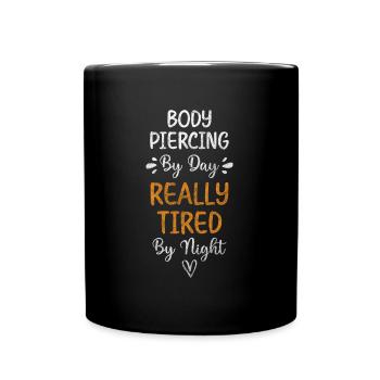 piercing piercing body jewelry plug - Full Colour Mug - black - Front