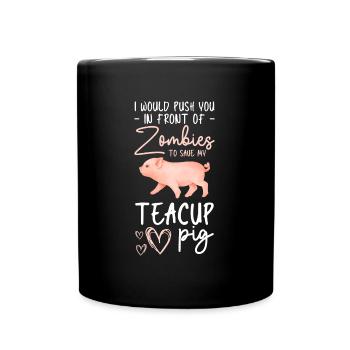 Teacup Pig Piggy Breeder - Full Colour Mug - black - Front