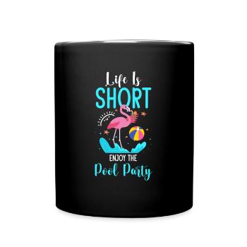 Party Pool Party Erholung Sonne - Tasse einfarbig - Schwarz - Vorne