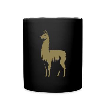 Lama Silhouette - Tasse einfarbig - Schwarz - Vorne