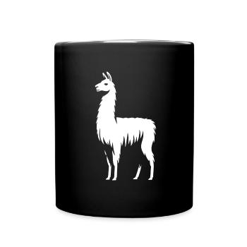 Lama Silhouette - Tasse einfarbig - Schwarz - Vorne