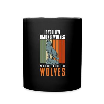 Werwolf Rudel Mystik Raubtier - Tasse einfarbig - Schwarz - Vorne