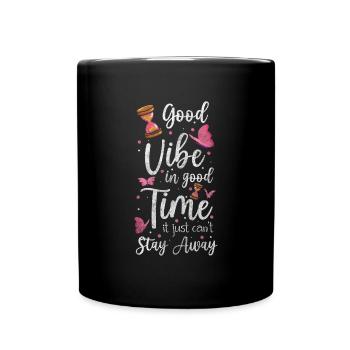 Zeit Lebenszeit Zeitreise - Tasse einfarbig - Schwarz - Vorne