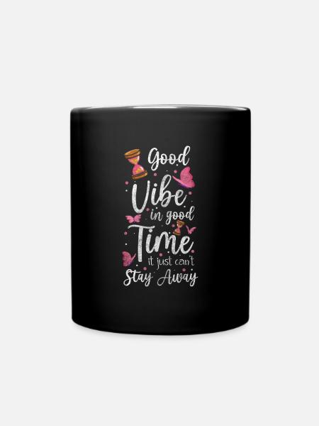 Zeit Lebenszeit Zeitreise - Tasse einfarbig - Schwarz